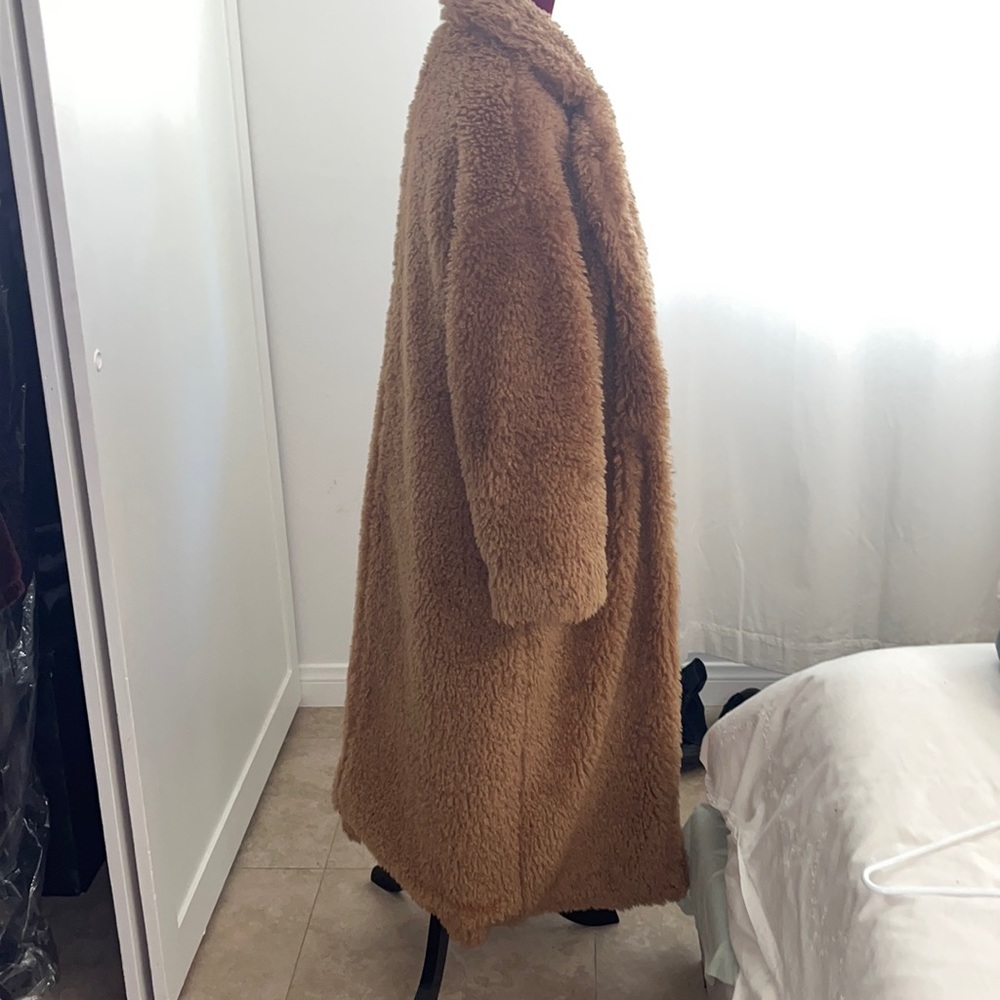 Faux fur long coat
